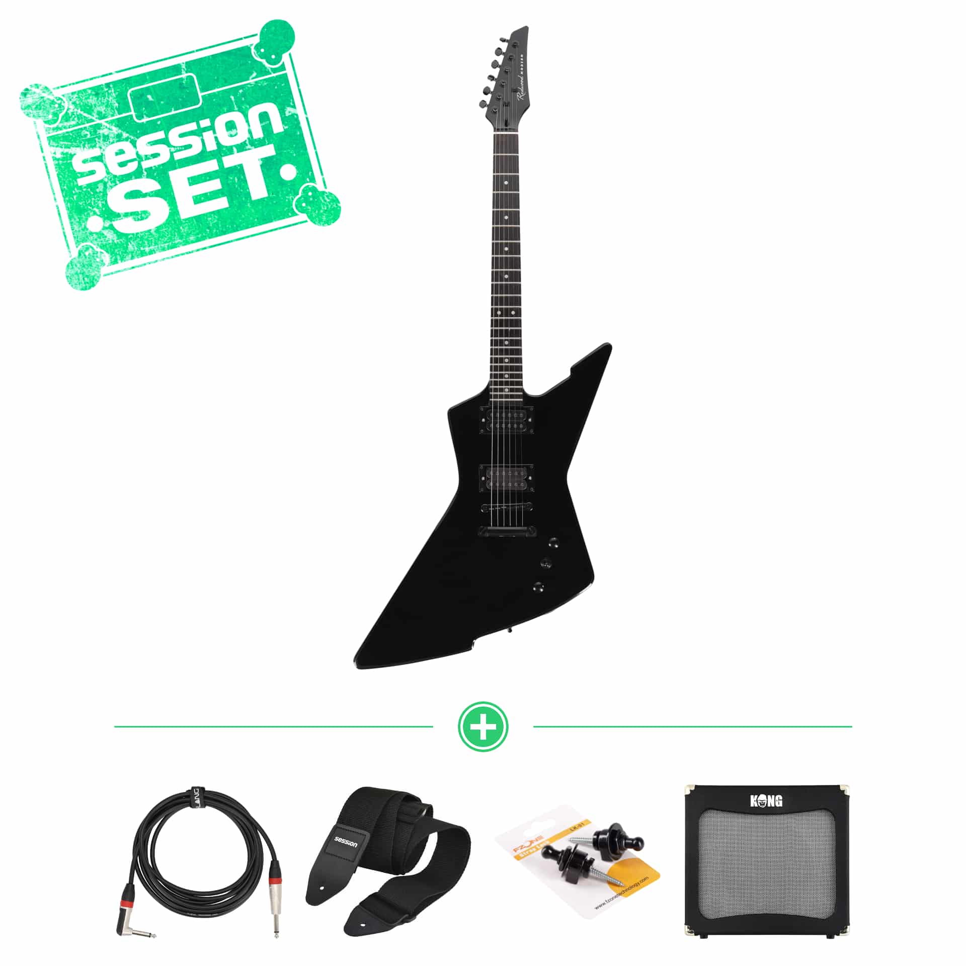 redwood modern ex style eb black e gitarren set mit verstaerker   zubehoer 70001074 1