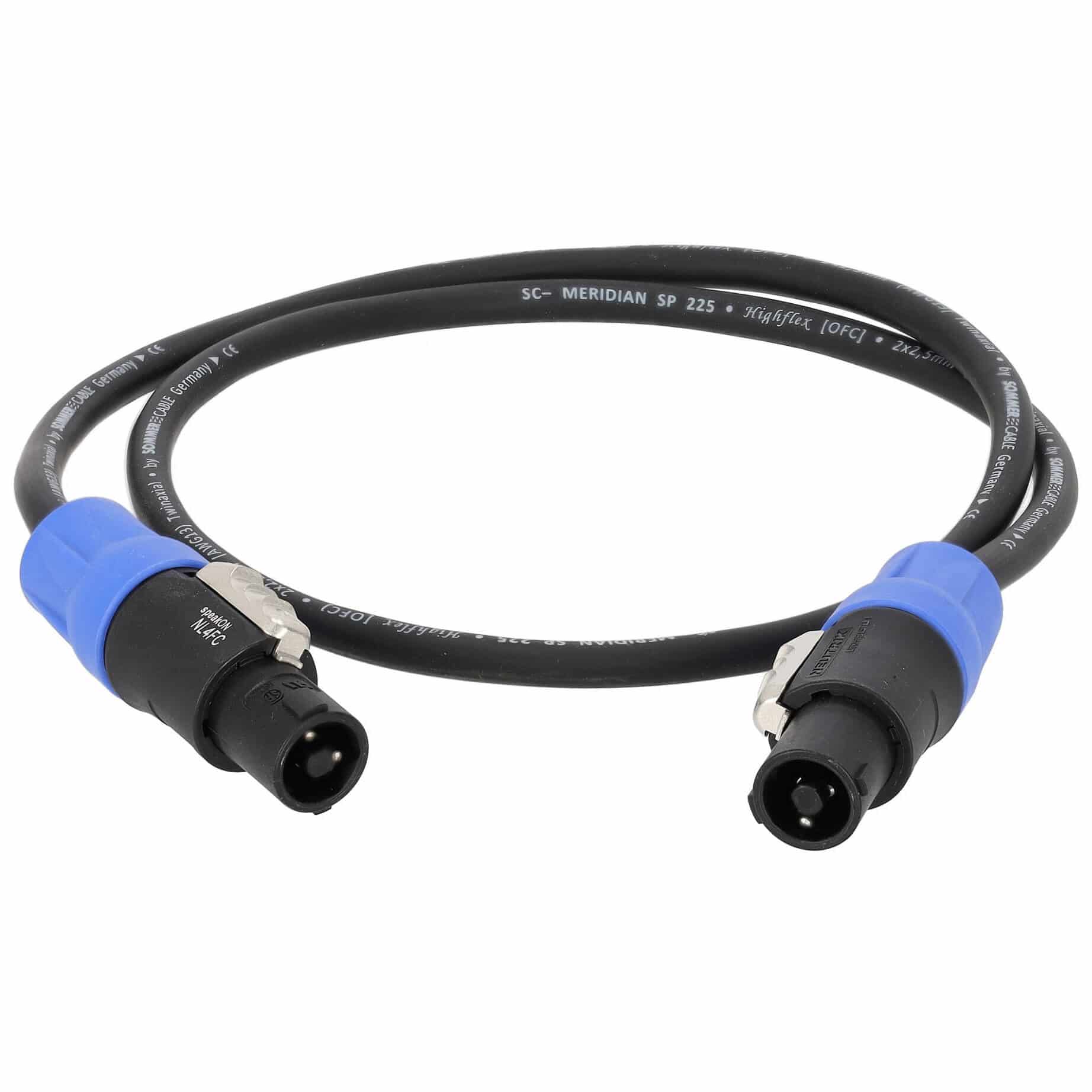 Sommer Cable MEAC-225-0100-SW Twinaxial Meridian Speakon - Speakon 1 Meter 1