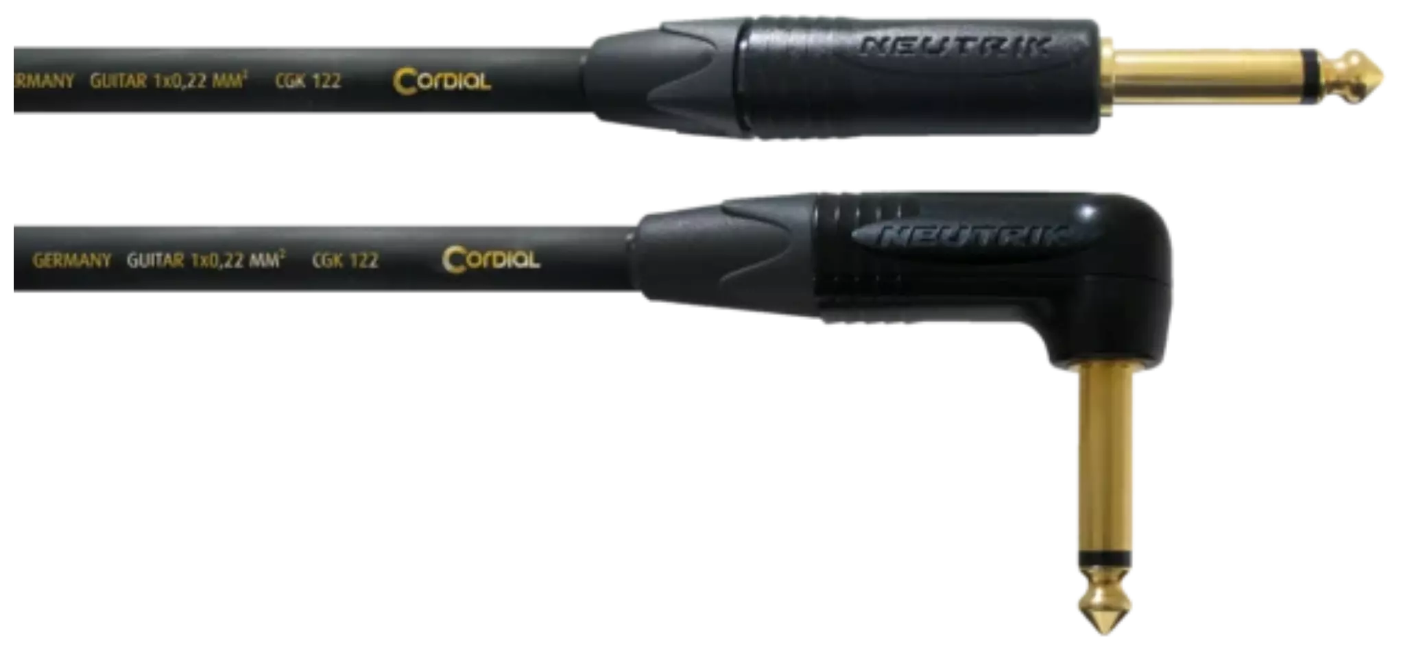 Cordial Instrumentenkabel CSI 3 PR-GOLD 3m NEUTRIK mono Klinke 6,3 mm Winkelklinke 6,3 mm 2
