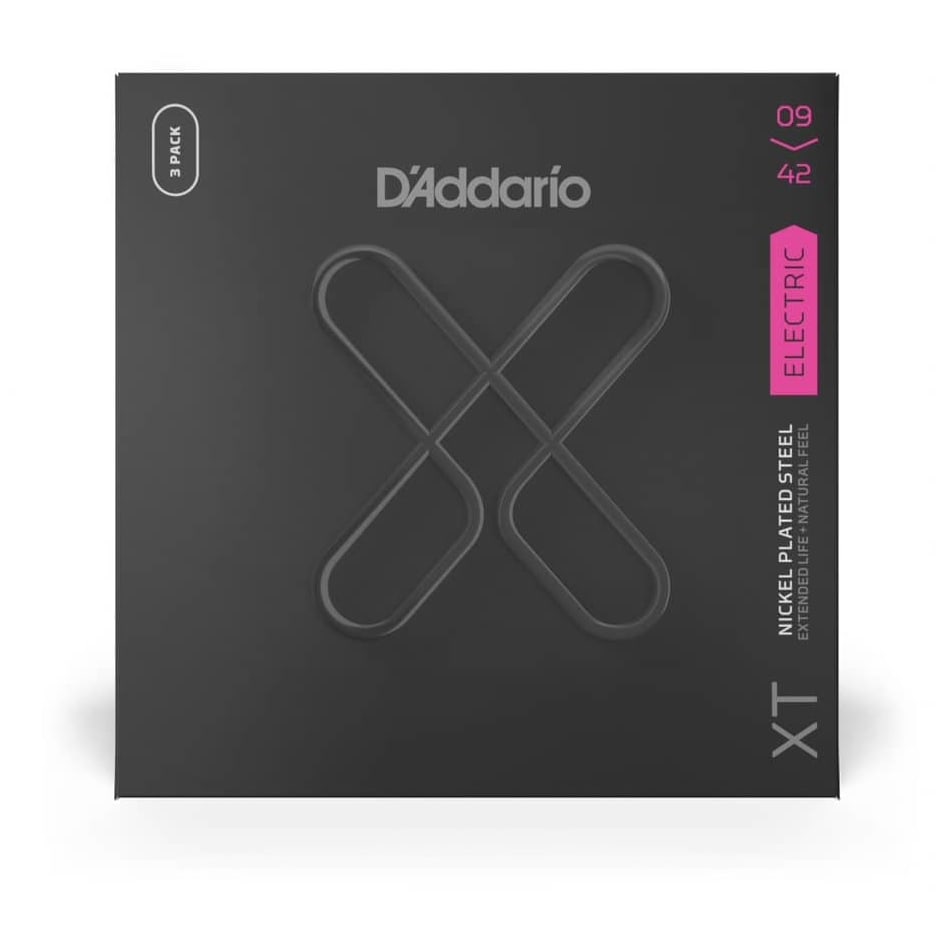 D’Addario - D’Addario XTE0942 - XT Electric Nickel Plated Steel 3er Pack 009-042
