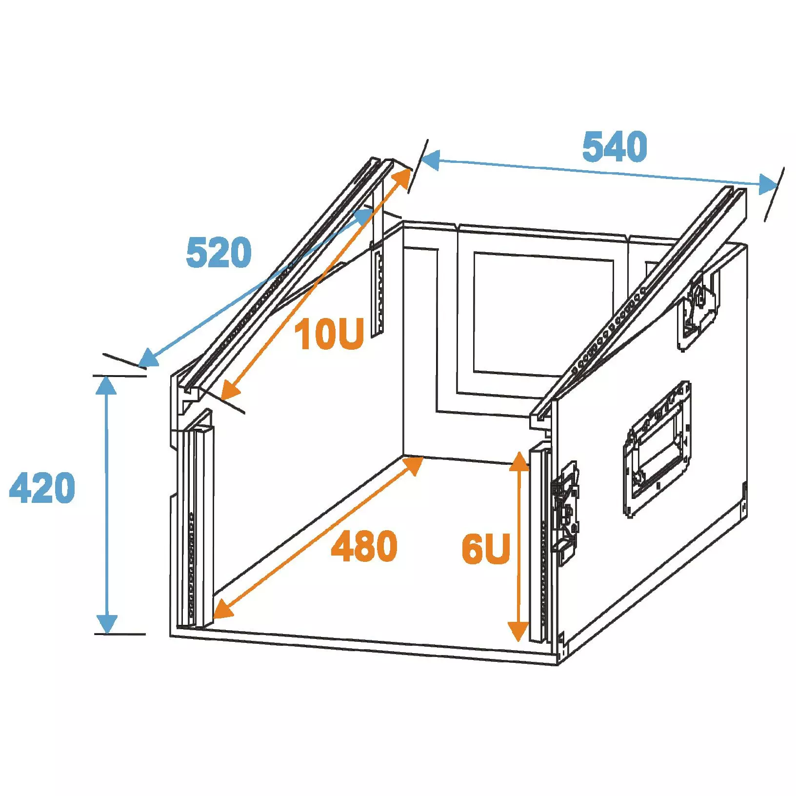 Roadinger Spezial-Kombi-Case Profi, 6HE 1