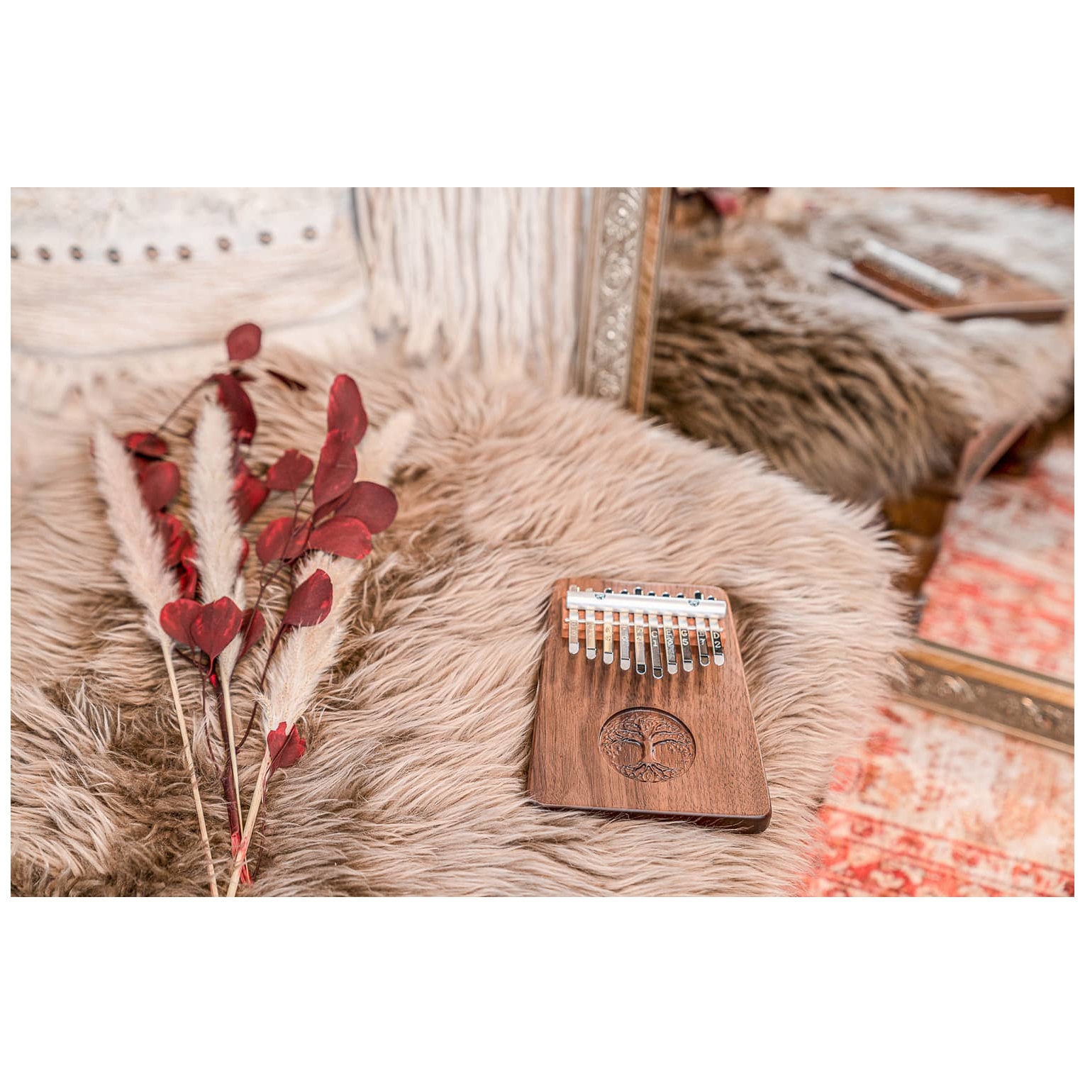 Meinl Sonic Energy - Meinl Sonic Energy KL1001TOL Solid Kalimba, 10 Töne, Baum des Lebens schwarzes Walnussholz - 10