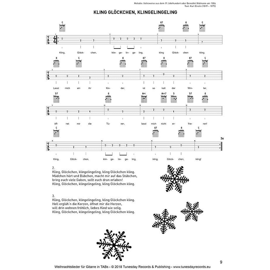  Weihnachtslieder für Gitarre in Tabulatur/TABs 3