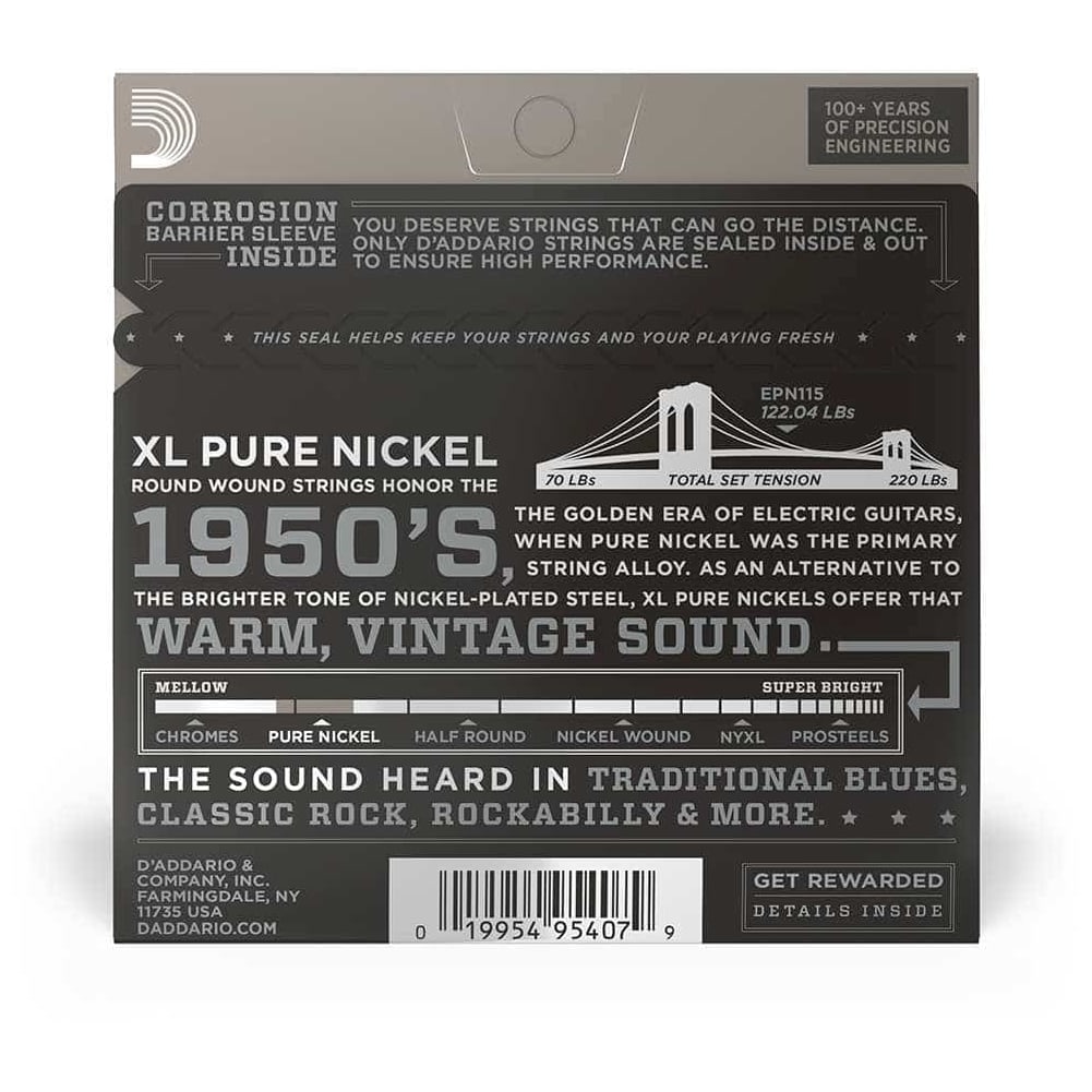 D’Addario - D’Addario EPN115 - XL Electric Pure Nickel 011-048 - 2