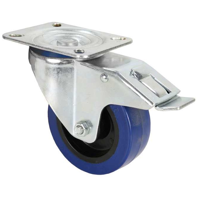 Adam Hall - Adam Hall 372191 Lenkrolle 100 mm Blue Wheel mit Feststeller