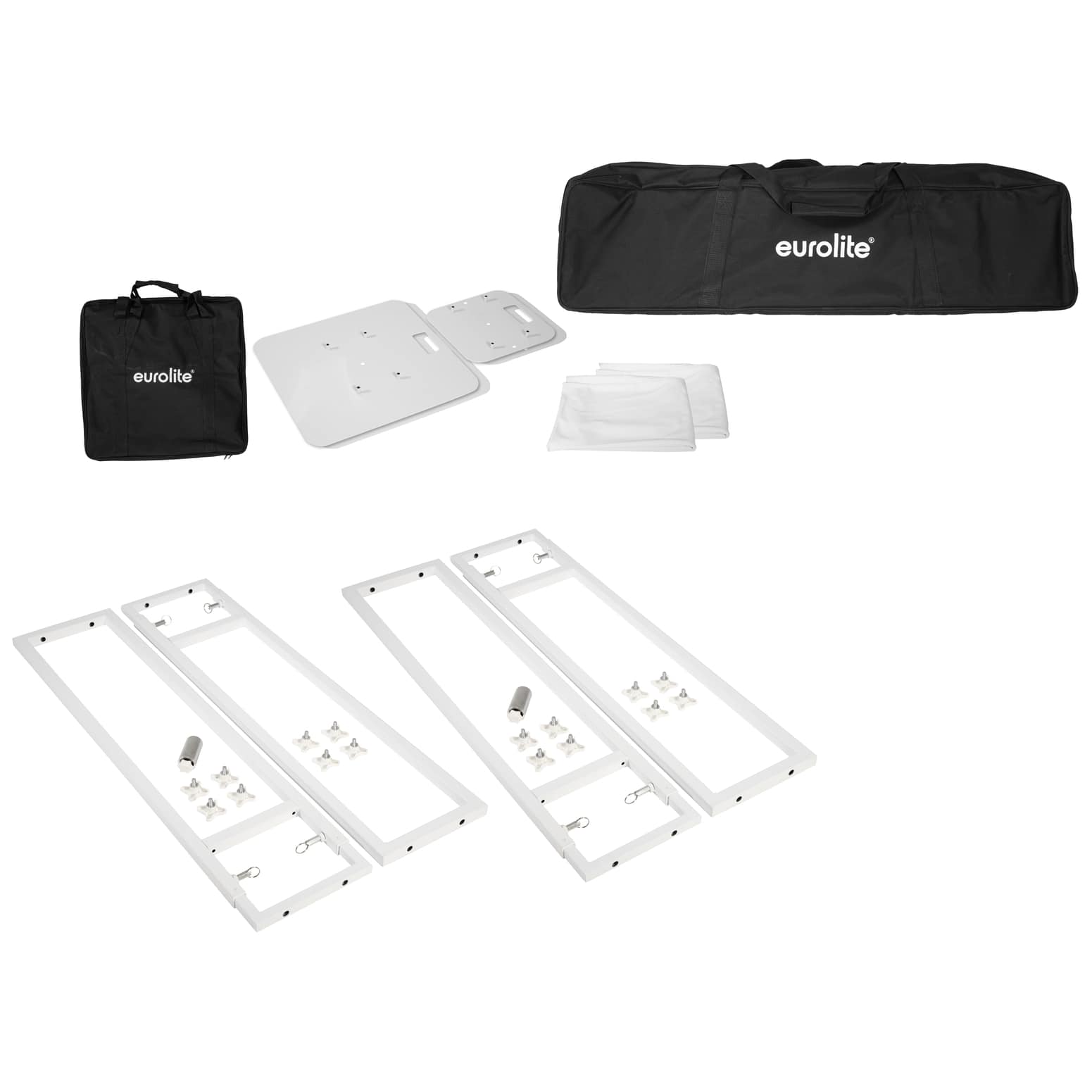 Eurolite 2x Stage Stand variabel inkl. Cover und Tasche    - weiß - 1